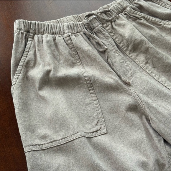 Melville Linen Blend Tan Beige Cargo Pants with Waist Tie Size Small - Picture 5 of 8